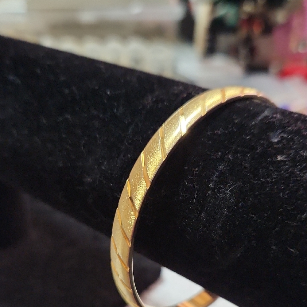 Monet Gold Textured Bangle Bracelet